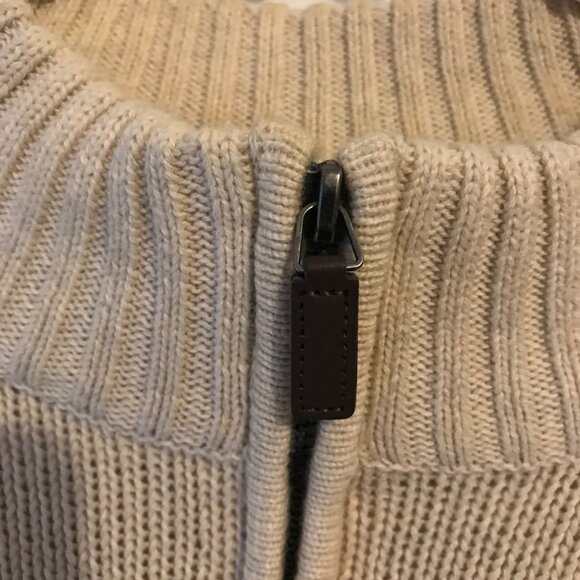 Ralph Lauren Chaps L/G men's half zip sweater, tan/cream colored. 100% cotton. - Picture 16 of 16